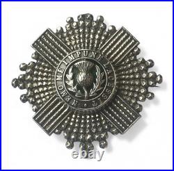 Victorian Era Scots Guards Officer's Sterling Silver Cap Badge Birmingham 1895
