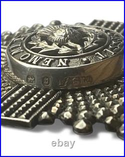 Victorian Era Scots Guards Officer's Sterling Silver Cap Badge Birmingham 1895
