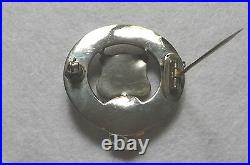Victorian Handmade, Handchased Silver & Polished Agate, Shield Scottish Brooch