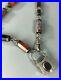 Victorian Scottish Agate & Silver Padlock Necklace / Albert Chain 44cm BLZX
