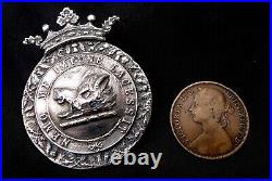 Victorian Scottish Military Badge Boar's Head Sterling Silver 37.2 Gms