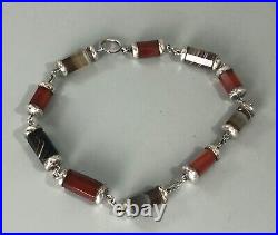 Victorian Scottish Silver & Agate Necklace 45.5cm AAZX