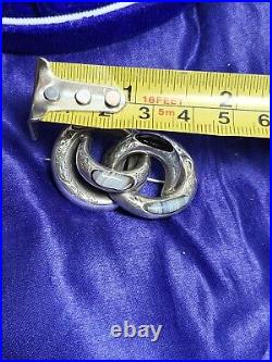 Victorian Scottish Silver knot with Grey and black Agate Brooch Cloak Pin