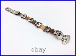 Victorian Scottish Solid Silver Agate Panel buckle Bracelet some minor damage