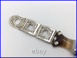 Victorian Scottish Solid Silver Agate Panel buckle Bracelet some minor damage