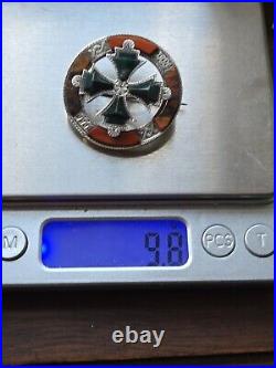 Victorian Scottish Specimen Agate Celtic Cross Silver Pebble Brooch Vgc