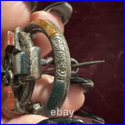 Victorian Scottish Sterling Silver Agate Celtic Maltese Cross Pendant Brooch Pin