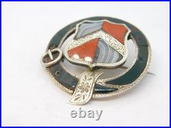 Victorian Scottish Sterling Silver, Bloodstone & Agate Buckle Brooch Antique Victorian Scottish Sterling Silver, Bloodstone & Agate Buckle Brooch Antique