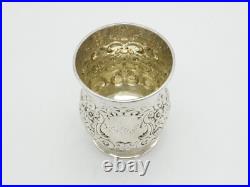 Victorian Scottish Sterling Silver Floral Beaker Cup Antique 1849 Edinburgh