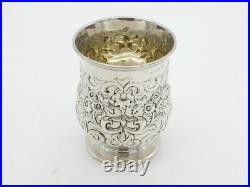 Victorian Scottish Sterling Silver Floral Beaker Cup Antique 1849 Edinburgh