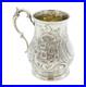 Victorian Scottish Sterling Silver Floral Christening Mug Tankard Antique 1859