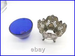 Victorian Scottish Sterling Silver Pierced Floral Sweet-Treat Bowl Antique 1889