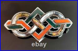 Victorian Scottish agate and sterling silver knot brooch