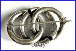 Victorian Scottish agate knot brooch 925 sterling silver, c. 1880, antique