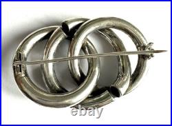 Victorian Scottish agate knot brooch 925 sterling silver, c. 1880, antique