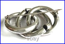 Victorian Scottish agate knot brooch 925 sterling silver, c. 1880, antique