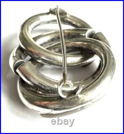 Victorian Scottish agate knot brooch 925 sterling silver, c. 1880, antique