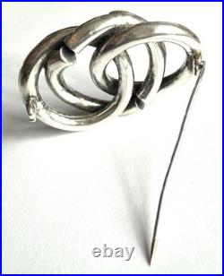 Victorian Scottish agate knot brooch 925 sterling silver, c. 1880, antique Victorian Scottish agate knot brooch 925 sterling silver, c. 1880, antique