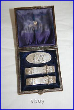 Victorian Scottish silver presentation case, brooch and scarf rings C1840's