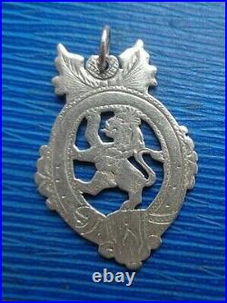 Victorian Sterling Silver Fob Medal h/m 1894 Scottish Rampant Lion