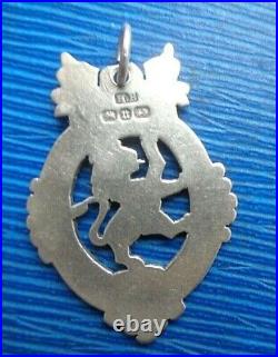 Victorian Sterling Silver Fob Medal h/m 1894 Scottish Rampant Lion