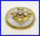 Victorian Sterling Silver Gilt & Chalcedony Scottish Sweetheart Brooch Antique