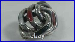 Victorian agate scottish silver lovers knot brooch circa 1890 hand engraved