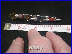 Victorian large Scottish silver, agate & citrine dirk brooch