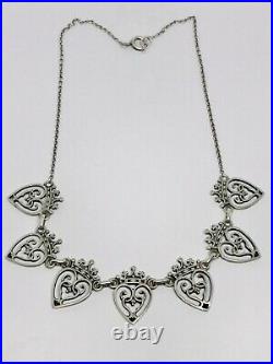 Vintage 1950's Scottish Iona Silver Luckenbooth Necklace 17.9g
