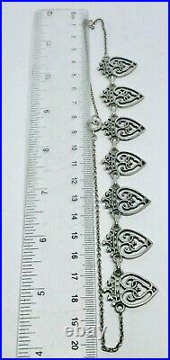 Vintage 1950's Scottish Iona Silver Luckenbooth Necklace 17.9g