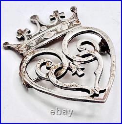 Vintage 925 Scottish John Hart Iona Luckenbooth Brooch Edinburgh 1961 6.9g Boxed