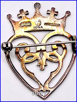 Vintage 925 Scottish John Hart Iona Luckenbooth Brooch Edinburgh 1961 6.9g Boxed