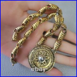 Vintage 925 sterling silver gold plated Scottish necklace 62 g