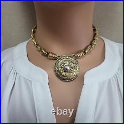 Vintage 925 sterling silver gold plated Scottish necklace 62 g