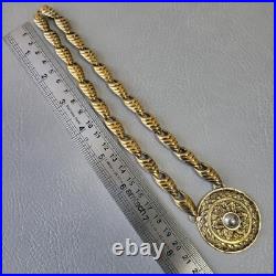 Vintage 925 sterling silver gold plated Scottish necklace 62 g