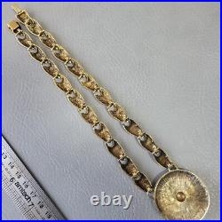 Vintage 925 sterling silver gold plated Scottish necklace 62 g