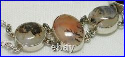 Vintage Beautiful Silver And Various Scottish Agate Bracelet