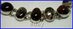 Vintage Beautiful Silver And Various Scottish Agate Bracelet