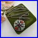Vintage Celtic Scottish Sterling Silver Multicolor Thistle Pendant Necklace