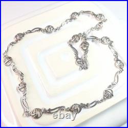 Vintage Glasgow Rose Sterling Silver Necklace Scottish Art Nouveau Jewelry