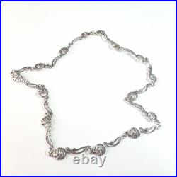 Vintage Glasgow Rose Sterling Silver Necklace Scottish Art Nouveau Jewelry