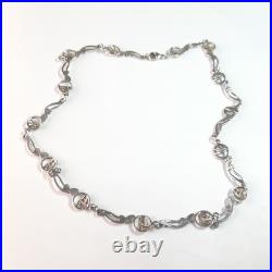 Vintage Glasgow Rose Sterling Silver Necklace Scottish Art Nouveau Jewelry