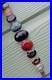 Vintage HEAVY Long Sterling Silver Bracelet Scottish Style Mixed Stones 108 gram