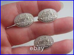 Vintage Hamilton & Inches Sterling Silver Edinburgh Castle Cufflinks & Tie Tack