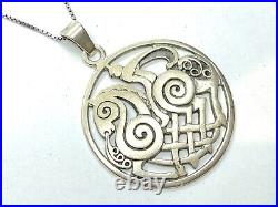 Vintage Jack Rae Scottish Shetland St. Silver Odin & Sleipnir Pendant Necklace