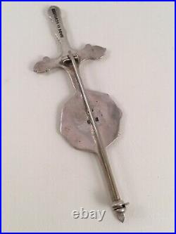 Vintage Jewellery Scottish Celtic Sterling Silver Dagger Brooch Pin Kilt Jewelry