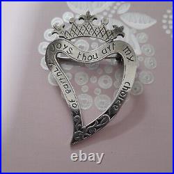 Vintage Luckenbooth Sterling Silver Heart & Crown Shaped Large Scottish Brooch