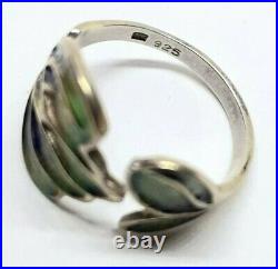 Vintage Norman Grant Sterling Silver Enamel Ring Scottish Size L M