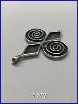 Vintage Ola Gorie Large Scottish Silver Pendant Skara Brae Omg Celtic