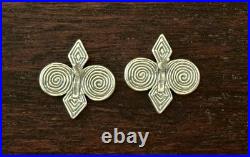 Vintage Ola Gorie OMG Skara Brae Scottish Sterling Silver Stud Earrings 925
